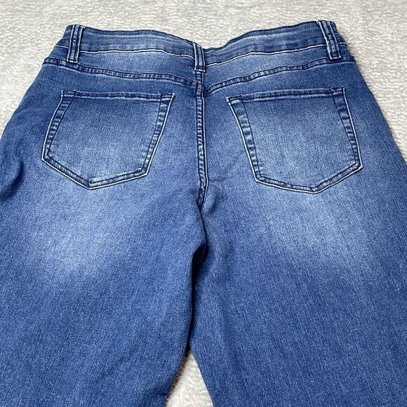 Royalty For Me Denim Blue Jeans Size 10 High Rise Wide Leg Boho Preppy Coastal - Picture 7 of 12
